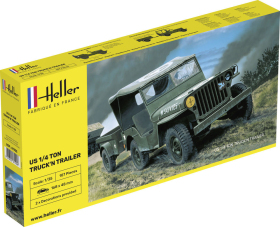 HELLER 81105 Jeep Willys z przyczepką - 1:35