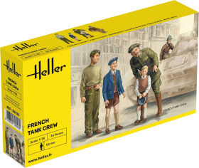 HELLER 30323 Figurki - Francuska załoga czołgu (3x żołnierze, 2x dzieci) - 1:35