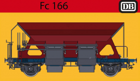 Exact-Train EX20070 Wagon samowyładowczy FC166 bez hamulców 2488 Stuttgart, DB, Ep. IIIb
