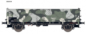 Exaxct-Train EX20339 Wagon towarowy odkryty Klagenfurt 7 975 Ommu (Holztür), camouflage, DRG, Ep. II