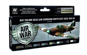 Vallejo 71146 Zestaw Air War 8 farb - RAF Colors SEAC (Air Command South East Asia) 1942-1945