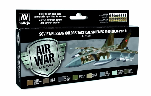 Vallejo 71609 Zestaw Air War 8 farb - Soviet / Russian colors Tactical Schemes 1960-2000 (Part I)