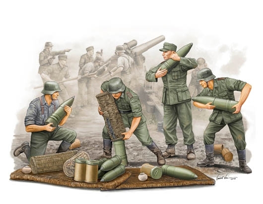 TRUMPETER 00426 Figurki - Obsługa amunicyjna niemieckiej haubicy polowej - 1:35