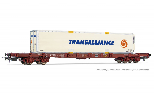 Jouef HJ6214 Wagon platforma Sgss z kontenerem Transalliance, SNCF, Ep. V