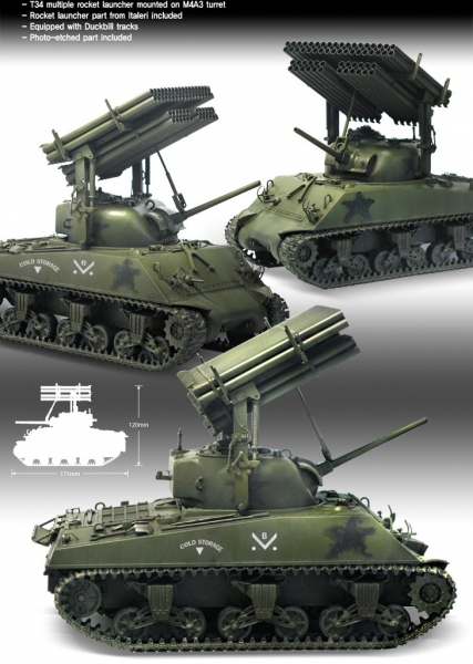 ACADEMY 13294 M4A3 Sherman T34 Caliope 1:35
