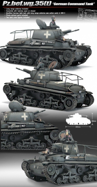 ACADEMY 13313 Pz.bef.wg 35(t) German Command Tank 1:35