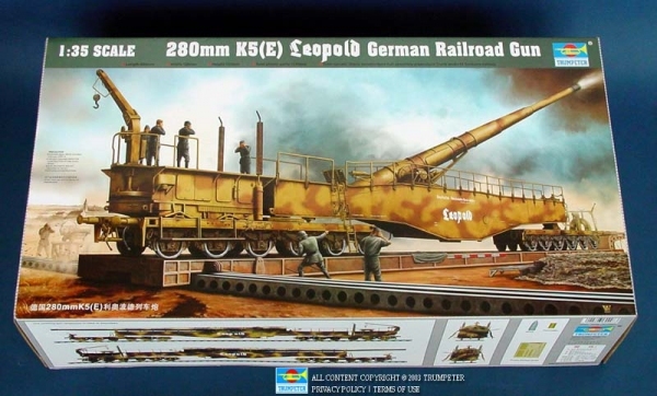 TRUMPETER 00207 Niemieckie działo kolejowe Leopold 280mm K5 (E) - 1:35