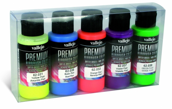 VALLEJO 62102 Premium Color Zestaw 5 farb - Fluo Color 60 ml.