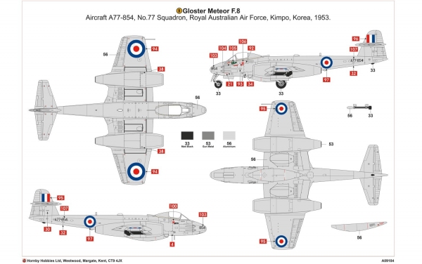 AIRFIX 09184 Gloster Meteor F.8 Korean War 1:48