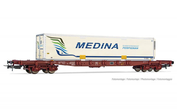 Jouef HJ6211 Wagon platforma Sgss z kontenerem Medina, SNCF, Ep. V