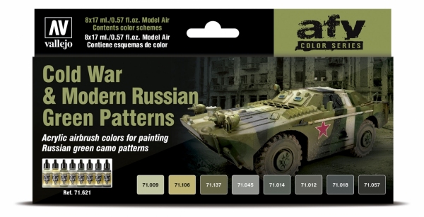 VALLEJO 71621 Zestaw Model Air 8 farb - Cold War & Modern Russian Green Patterns