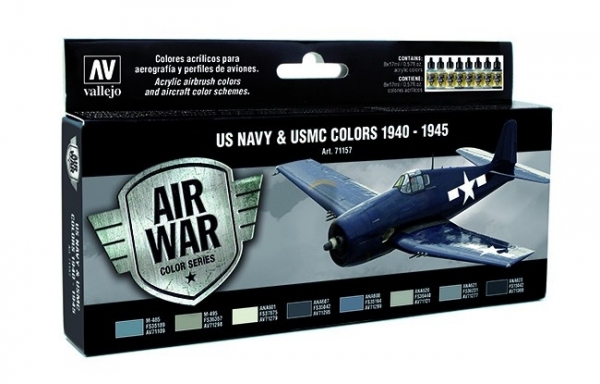 VALLEJO 71157 Zestaw Air War 8 farb - US Navy & USMC WWII 1940-1945