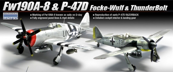 ACADEMY 12513 Focke Wulf FW 190A & P-47D Thunderbolt 1:72