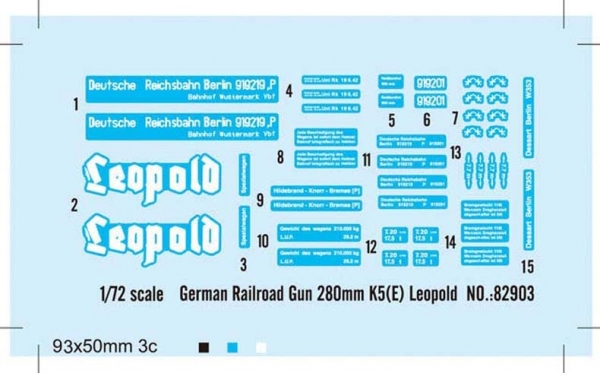 HOBBY BOSS 82903 Niemieckie działo kolejowe Leopold 280mm K5 (E) - 1:72