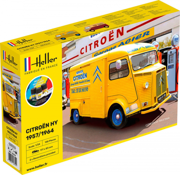 HELLER 56744 Starter Set - Citroen HY 1957 / 1964 - 2 malowania - 1:24