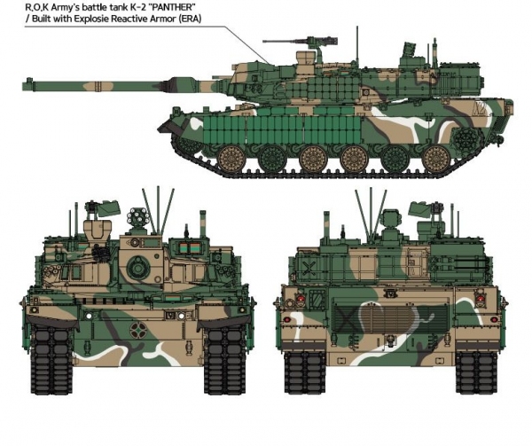 ACADEMY 13511 Czołg postawowy K2 Black Panther - 1:35