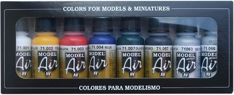 Vallejo 71174 Zestaw Model Air 8 farb - Basics Colors
