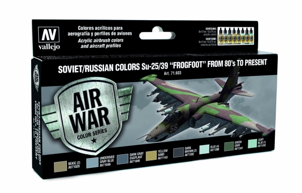 VALLEJO 71603 Zestaw Air War 8 farb - Soviet / Russian colors Su-25/39 