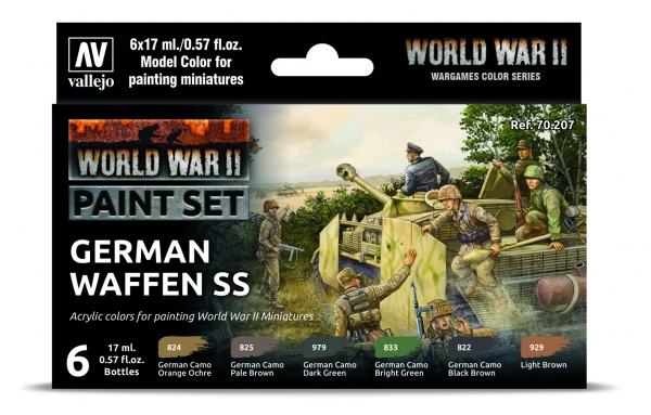 VALLEJO 70207 Zestaw World War II 6 farb - German Waffen SS