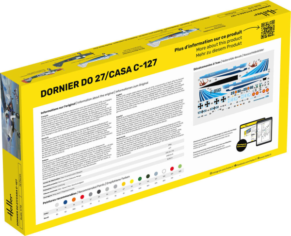 HELLER 35304 Starter Set - Dornier DO 27 / CASA C-127 - 1:72