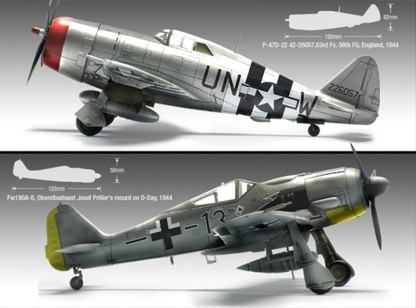 ACADEMY 12513 Focke Wulf FW 190A & P-47D Thunderbolt 1:72