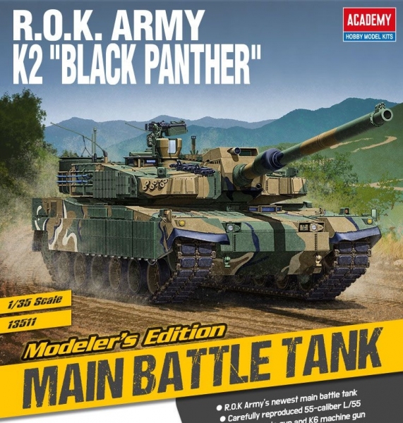 ACADEMY 13511 Czołg postawowy K2 Black Panther - 1:35