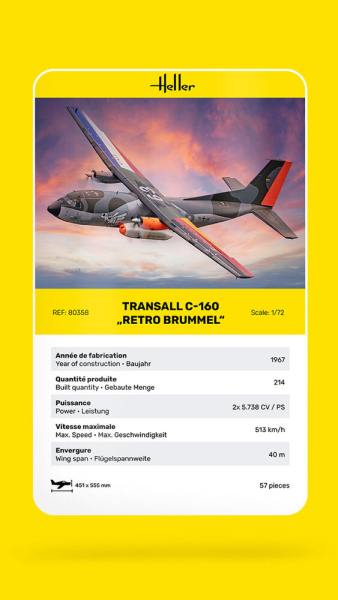 HELLER 80358 Transall C-160 Retro Brummel - 1:72