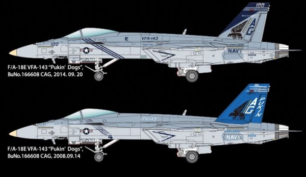 ACADEMY 12547 USN F/A-18E VFA-143 Pukin Dogs 1:72