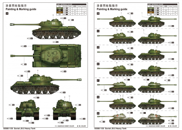 TRUMPETER 05588 Soviet JS-2 Heavy Tank (polskie malowanie) - 1:35