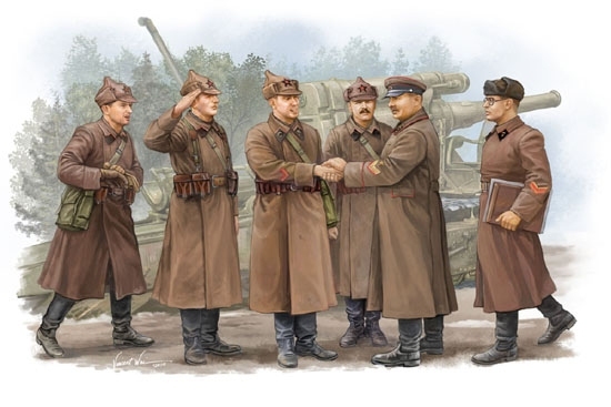 TRUMPETER 00428 Figurki - Sowieccy artylerzyści - Inspekcja dowódcy - 1:35