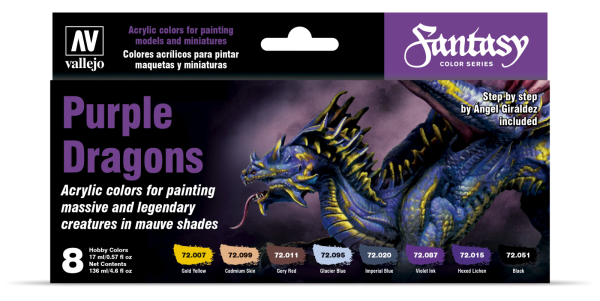 Vallejo 72305 Game Color Zestaw 8 farb - Purple Dragons by Angel Giraldez