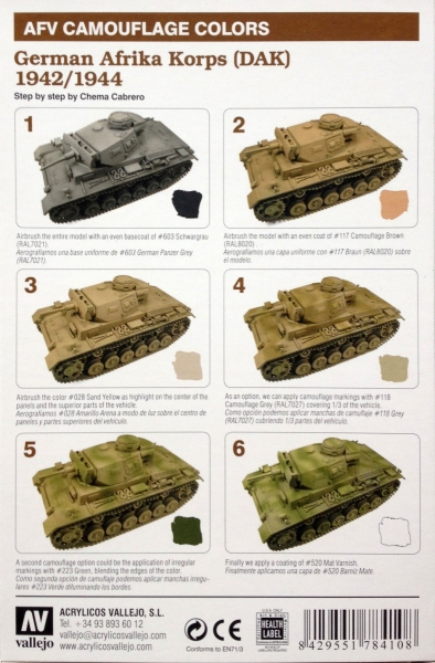 Vallejo 78410 AFV Camouflage System: German Afrika Korps 1942-1944 (DAK)