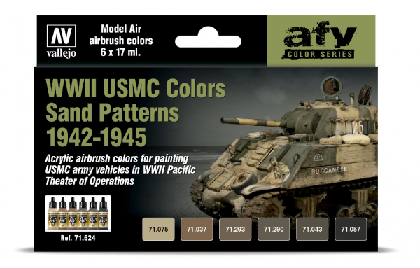 VALLEJO 71624 Zestaw Model Air 6 farb - WWII US Army Colors Sand Patterns 1942-1975